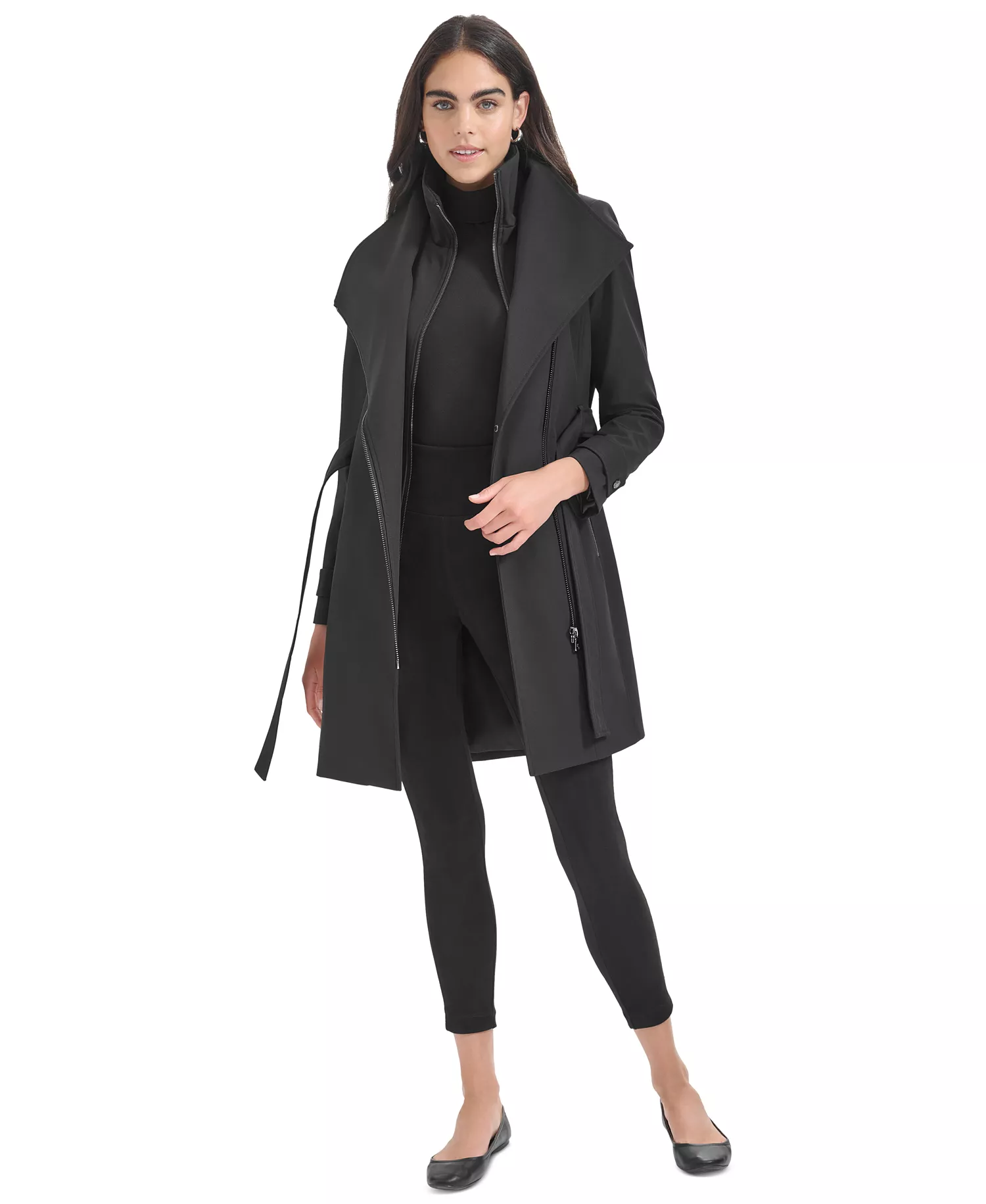 Calvin Klein's Women's Long Sleeve Belted Wrap Coat - Image 7