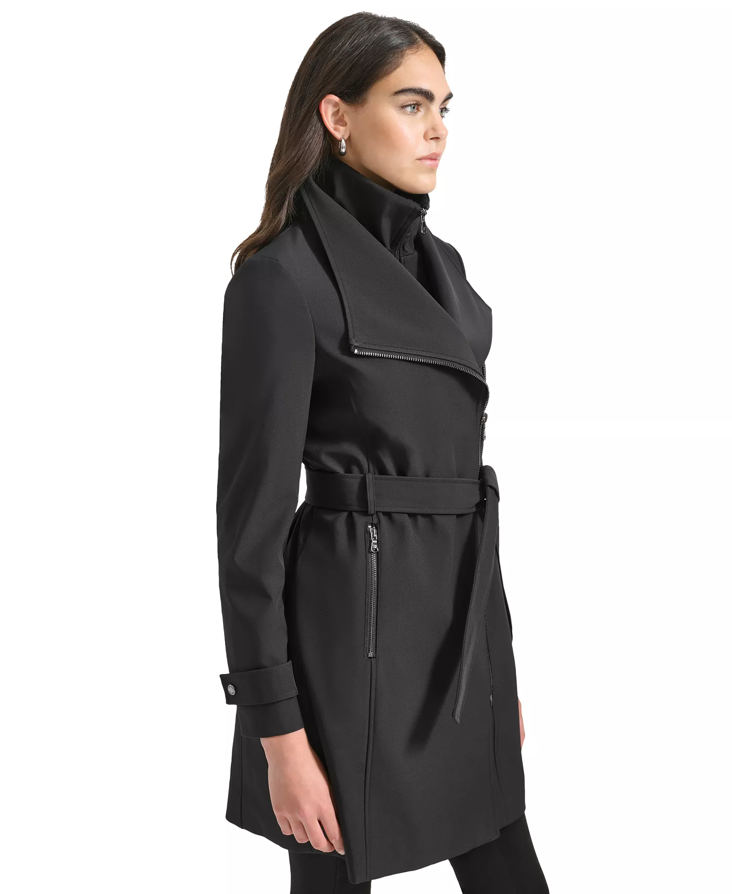 Calvin Klein's Women's Long Sleeve Belted Wrap Coat - Image 4