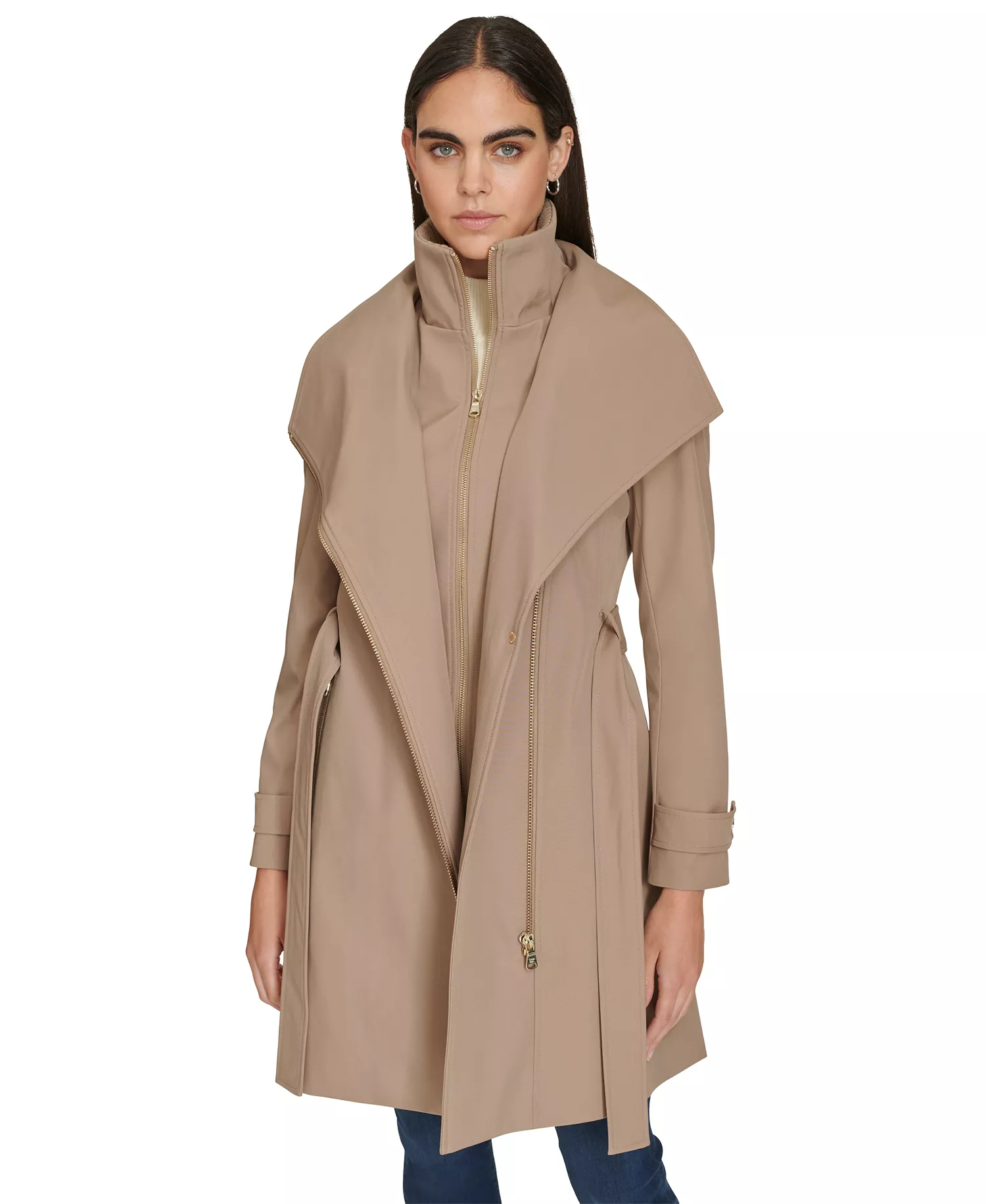 Calvin Klein's Women's Long Sleeve Belted Wrap Coat - Image 10