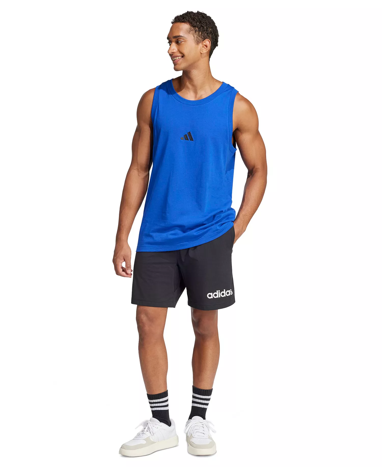 Men's Small Logo Regular-Fit Tank Top Adidas - Image 2