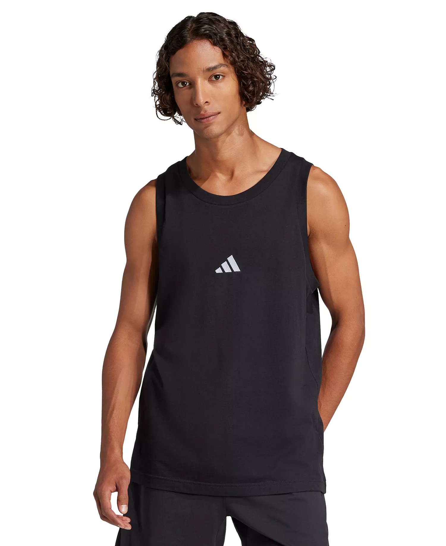 Men's Small Logo Regular-Fit Tank Top Adidas - Image 6